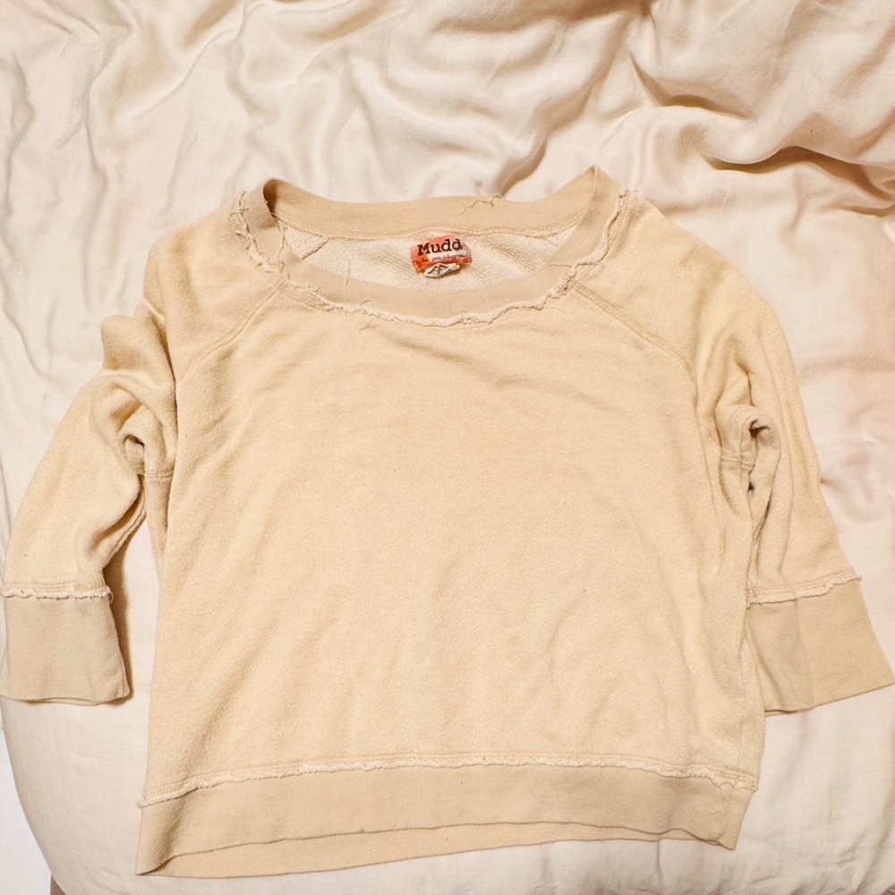 Mudd Cream Jersey scoop neck layering Sweatshirt Junior’s L